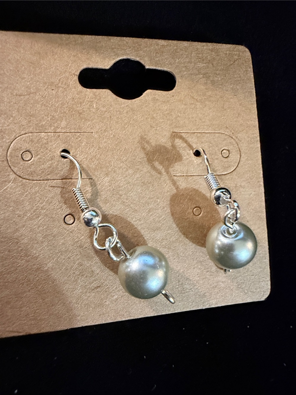 Silver-Tone Pearl Drop Earrings for Women